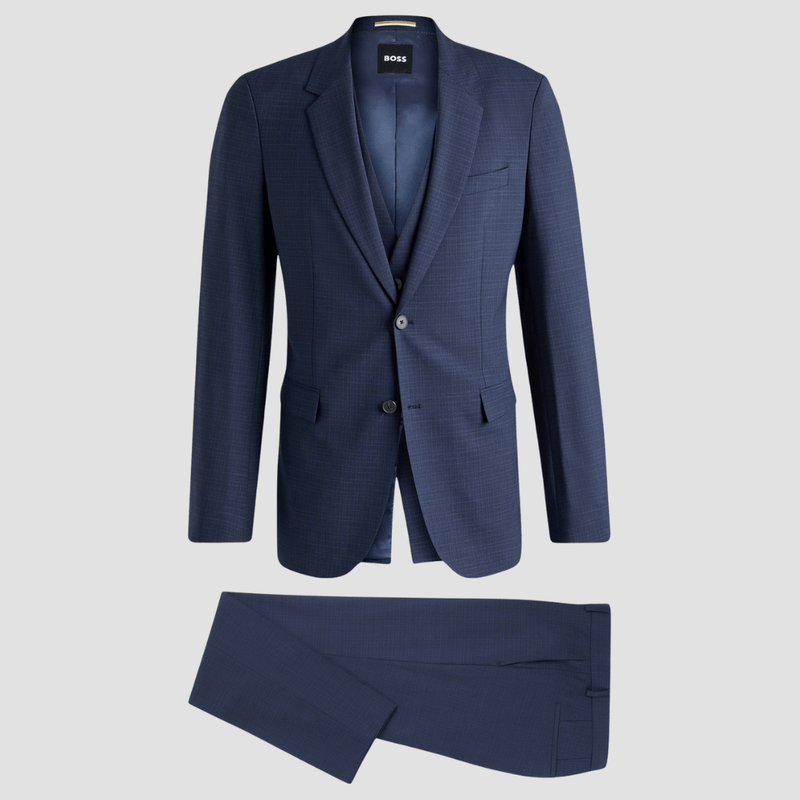 Hugo Boss Slim Fit H-Houston Three Piece Suit in Dark Blue