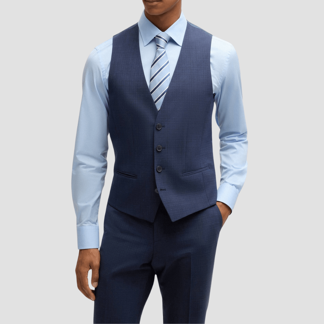Hugo Boss Slim Fit H-Houston Three Piece Suit in Dark Blue