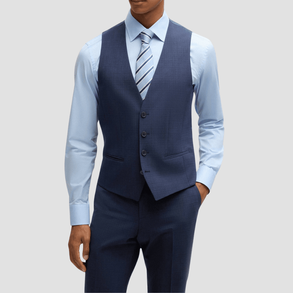 Hugo Boss Slim Fit H-Houston Three Piece Suit in Dark Blue