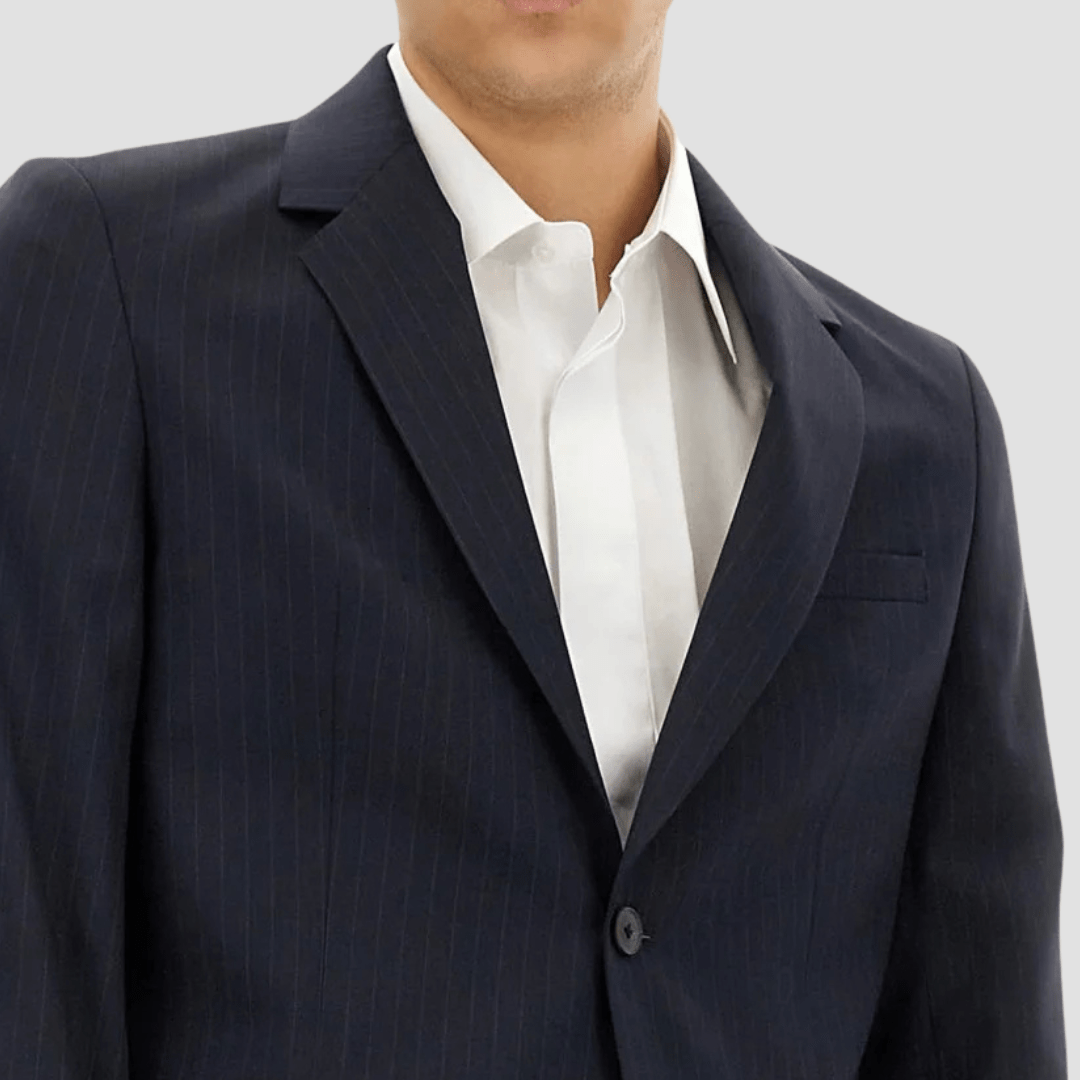Hugo Boss Slim Fit H-Houston Two Piece Suit in Dark Blue Pinstripe