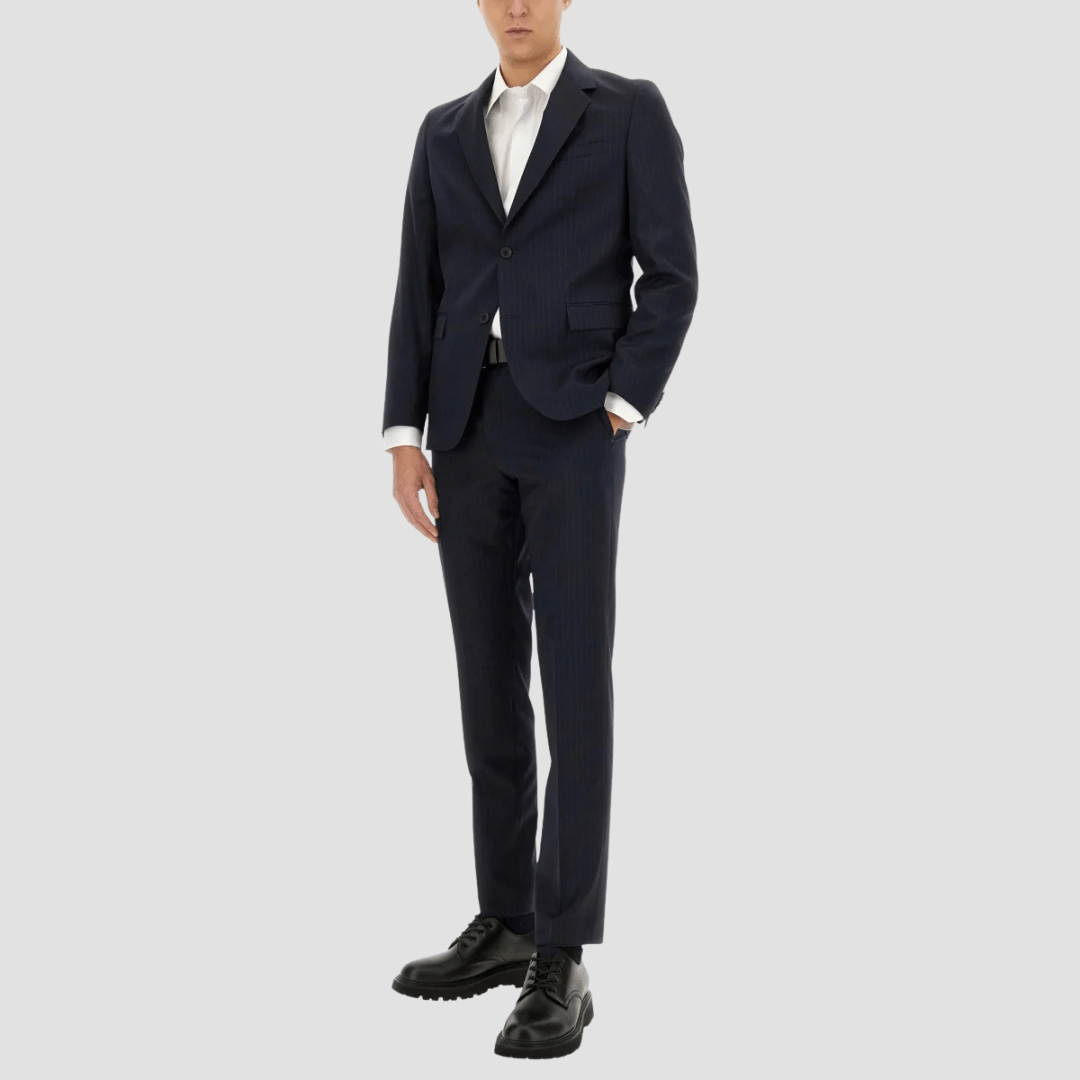 Hugo Boss Slim Fit H-Houston Two Piece Suit in Dark Blue Pinstripe