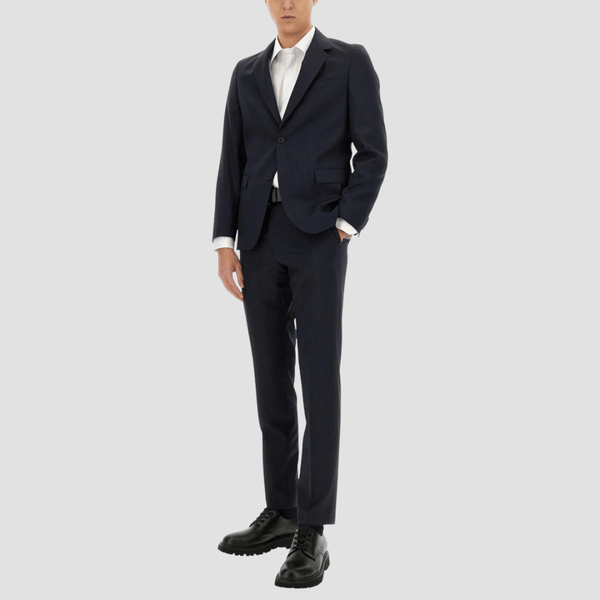 Hugo Boss Slim Fit H-Houston Two Piece Suit in Dark Blue Pinstripe