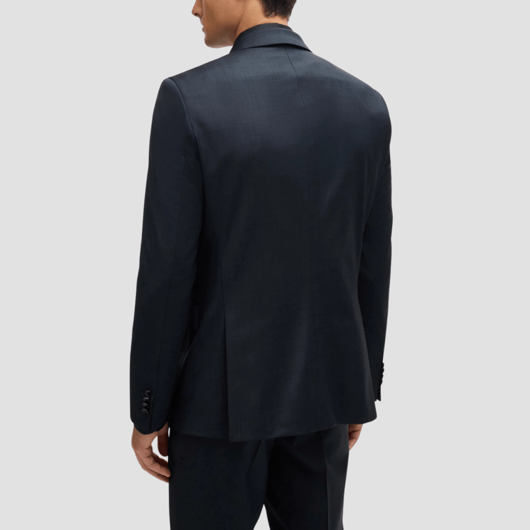 Hugo Boss Slim Fit H-Huge Suit in Micro Pattern Dark Blue