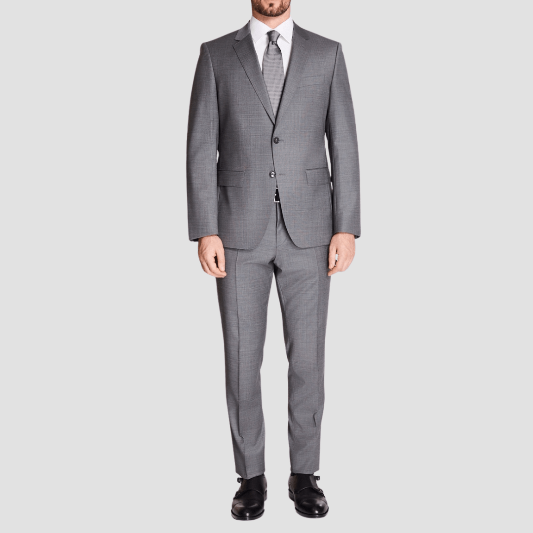 Hugo Boss Slim Fit H-Huge Suit in Micro Pattern Grey
