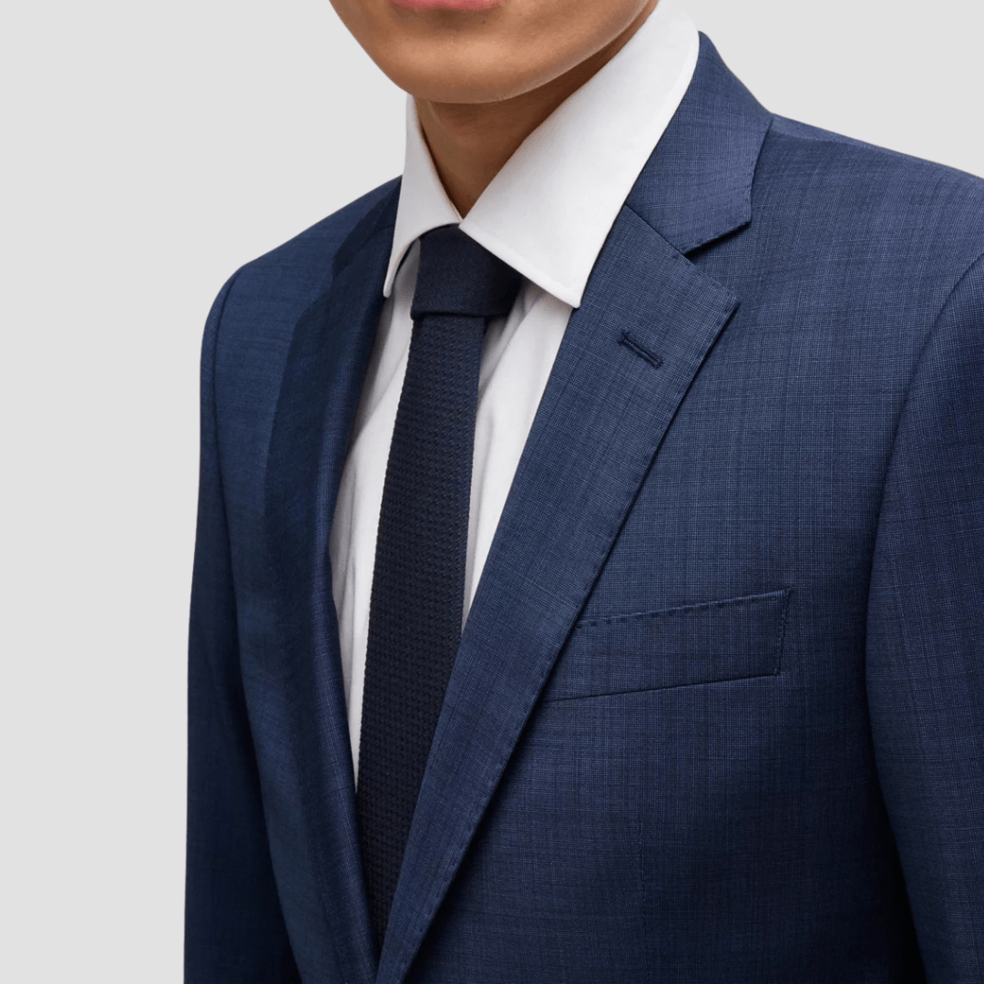 Hugo Boss Slim Fit H-Huge Suit in Micro Pattern Light Blue