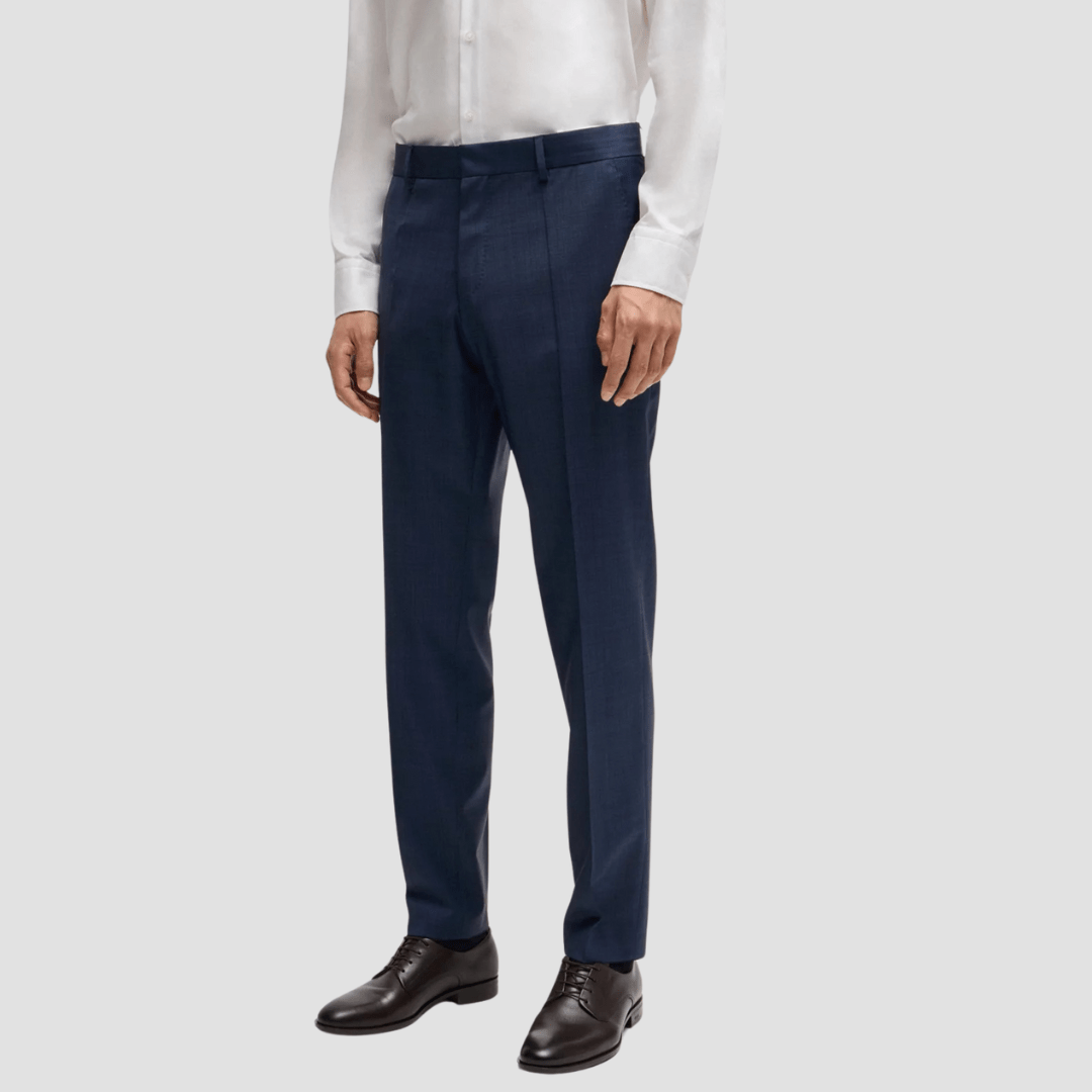 Hugo Boss Slim Fit H-Huge Suit in Micro Pattern Light Blue