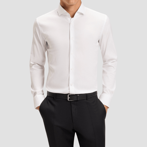 Boss Slim Fit Hank-Spread Shirt in White