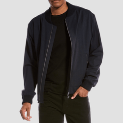 Hugo Boss Slim Fit Hanry Slim Fit Bomber Jacket in Dark Blue
