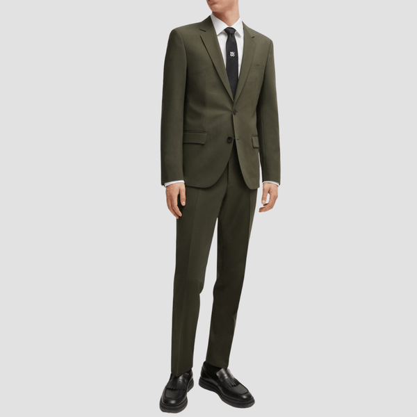 Hugo Boss Slim Fit Henry Getlin 232X Suit in Khaki