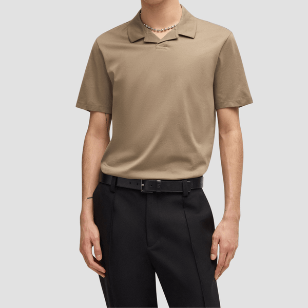 Hugo Dimerspolo Johnny Collar Slim Fit Polo Shirt in Brown