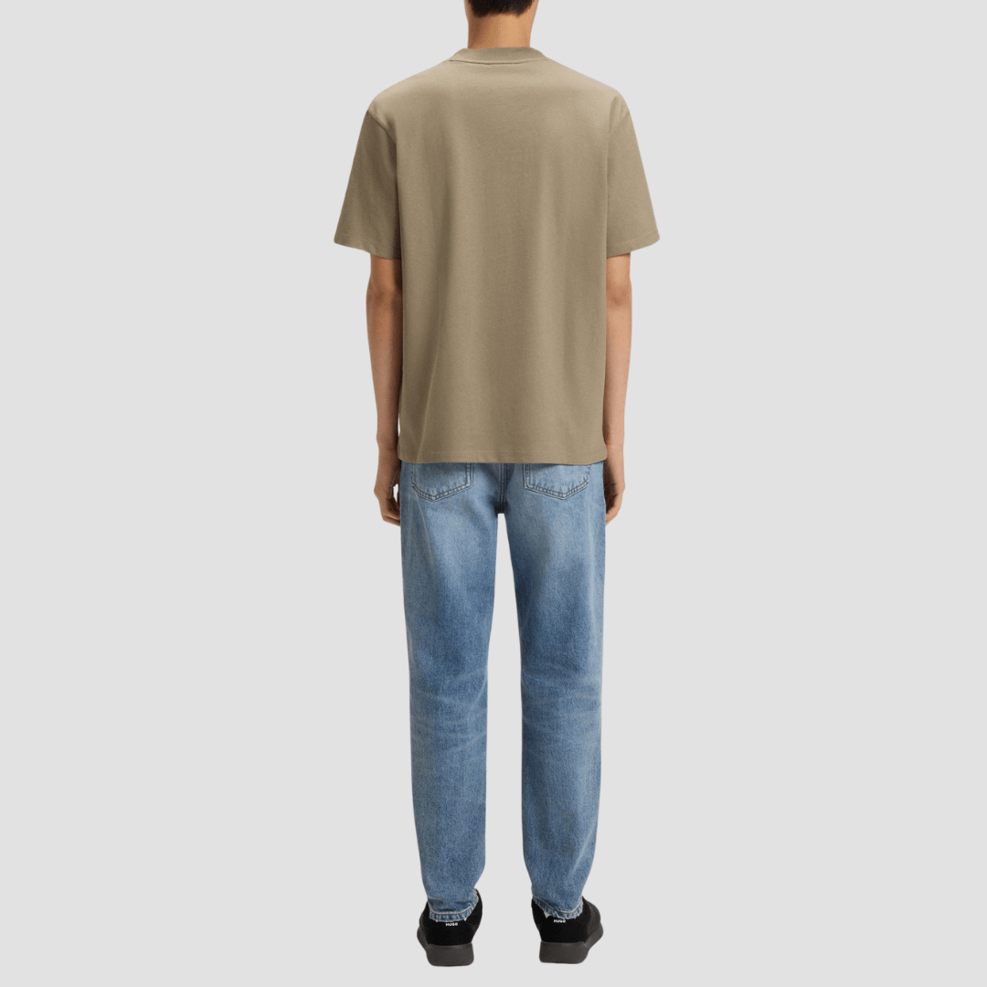 Hugo Relaxed Fit Dapolino T-Shirt in With Logo Print in Brown