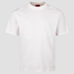 Hugo Relaxed Fit Dapolino T-Shirt in With Logo Print in Natural White