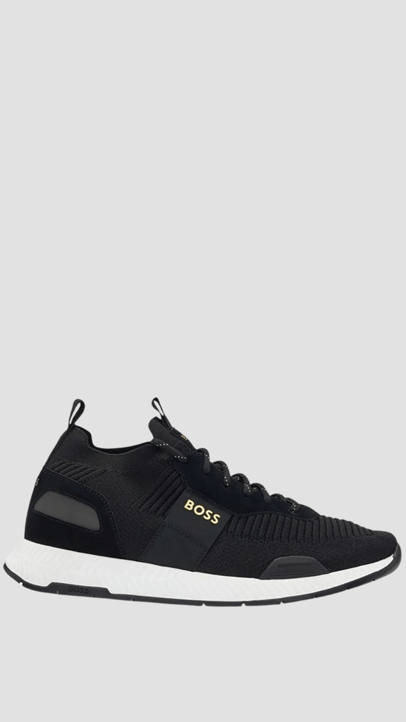 Hugo Boss Lightweight Sporty Sock Trainers in Black – Mens Suit
