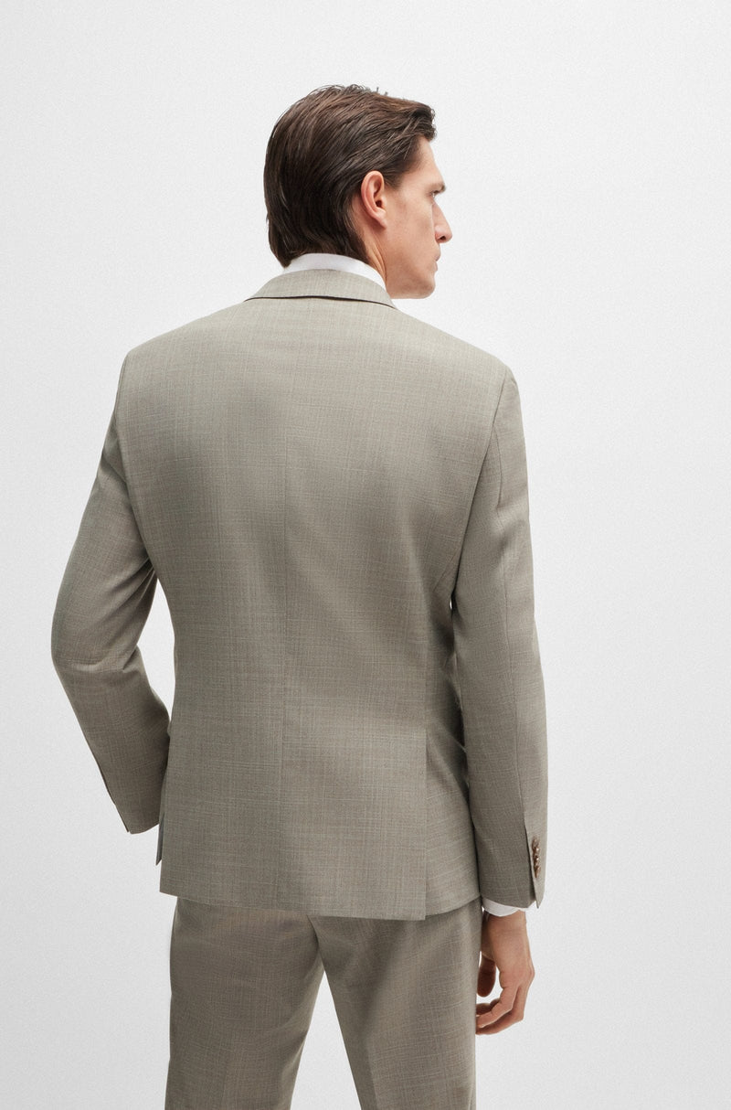Hugo Boss Slim Fit H-Huge Suit in Patterned Beige