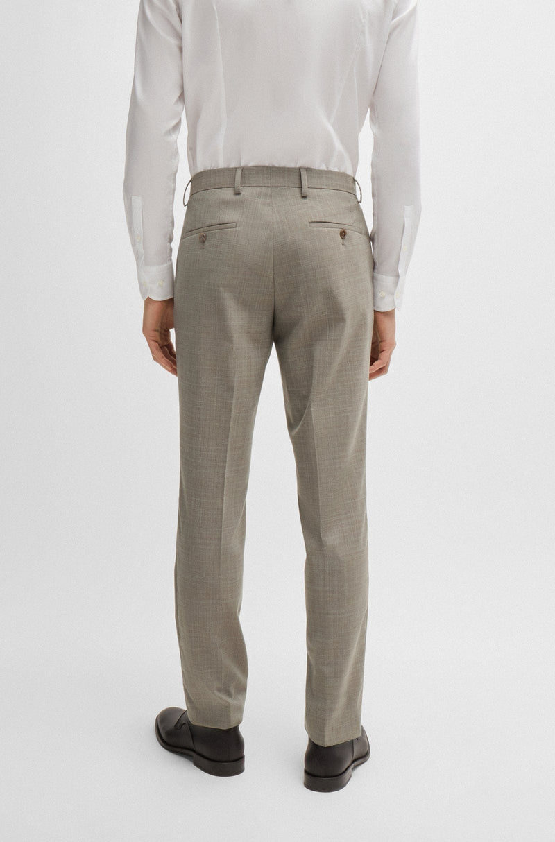 Hugo Boss Slim Fit H-Huge Suit in Patterned Beige