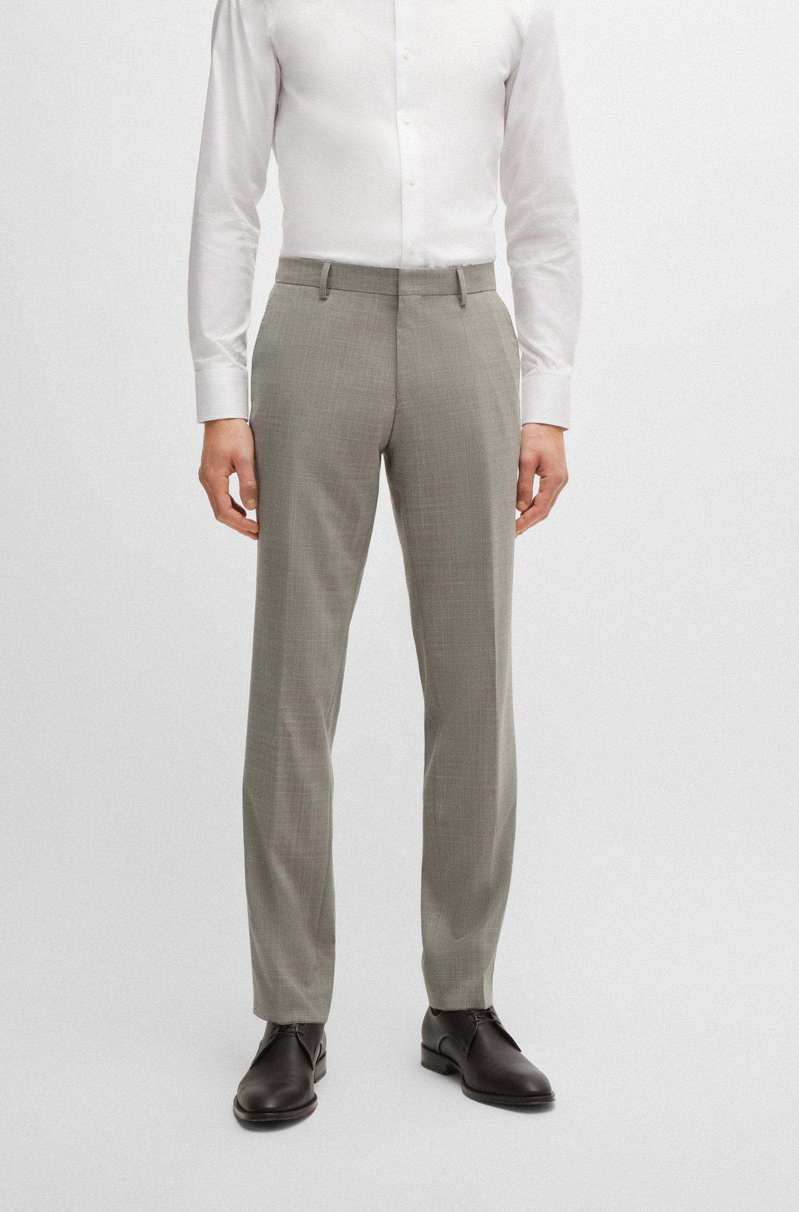 Hugo Boss Slim Fit H-Huge Suit in Patterned Beige