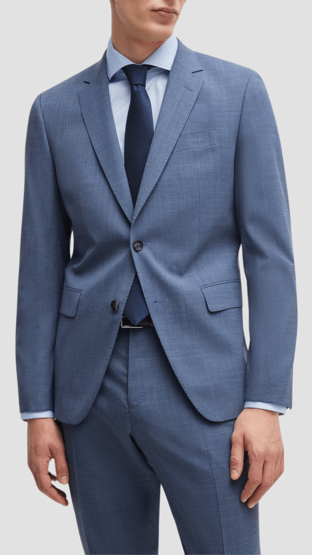 Hugo Boss Slim Fit H-Huge Suit in Patterned Dark Blue
