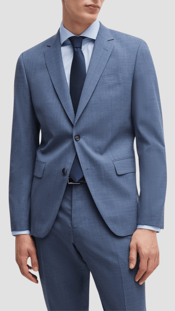 Hugo Boss Slim Fit H-Huge Suit in Patterned Dark Blue
