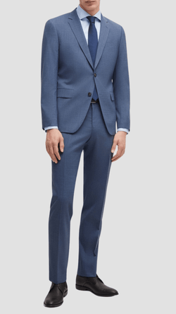Hugo Boss Slim Fit H-Huge Suit in Patterned Dark Blue