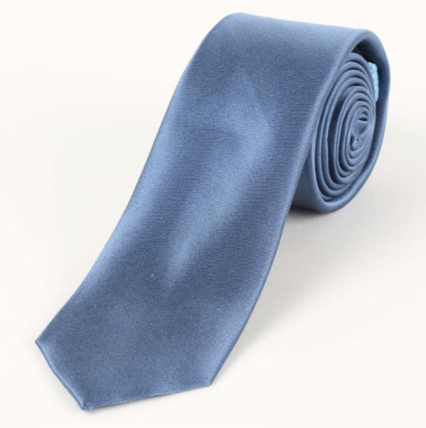 James Adelin Mens Silk Neck Tie in Slate Satin Weave