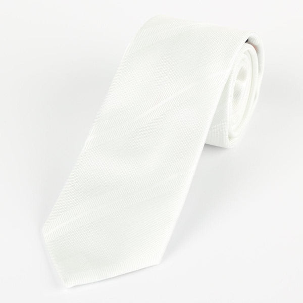 James Adelin Luxury Neck Tie in White Regimental Stripes