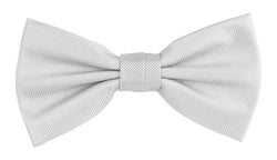 James Adelin Textured Weave Silver Bow Tie