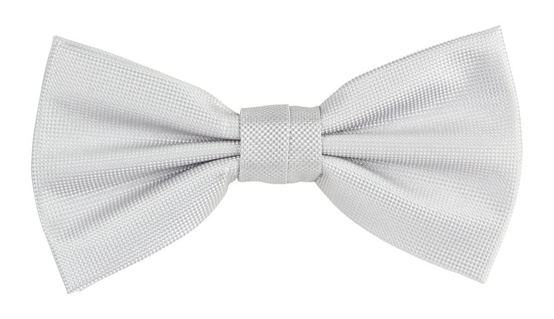 James Adelin Textured Weave Silver Bow Tie