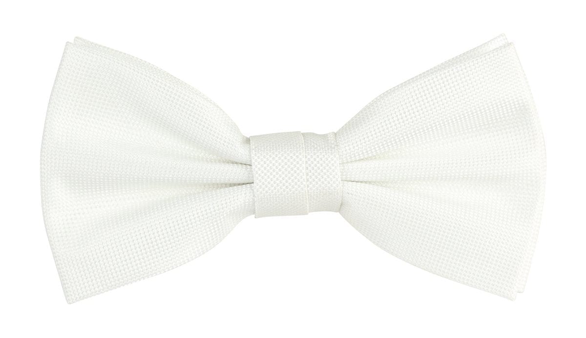 James Adelin Textured Weave White Bow Tie