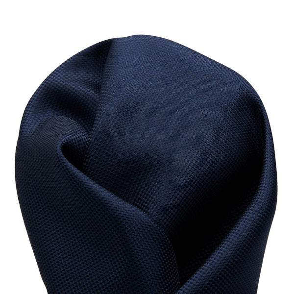 James Adelin Luxury Textured Weave Pocket Square in Navy