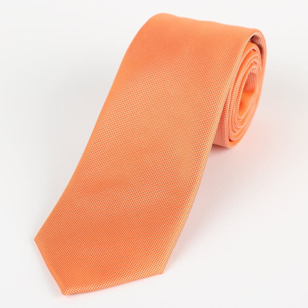 James Adelin Luxury Neck Tie in Orange Textured Weave