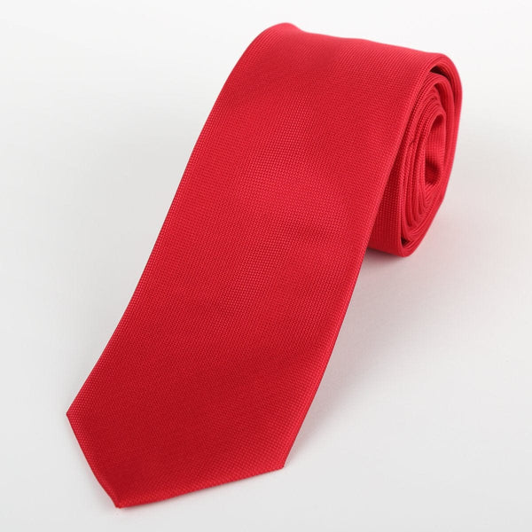 James Adelin Luxury Neck Tie in Red Textured Weave