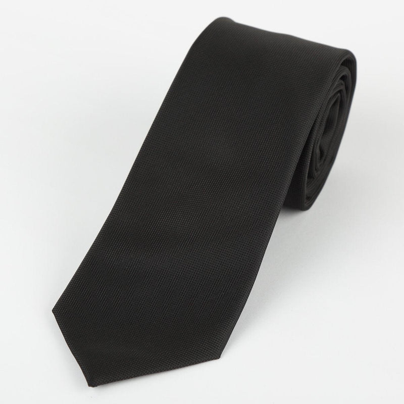 James Adelin Luxury Neck Tie in Black Textured Weave