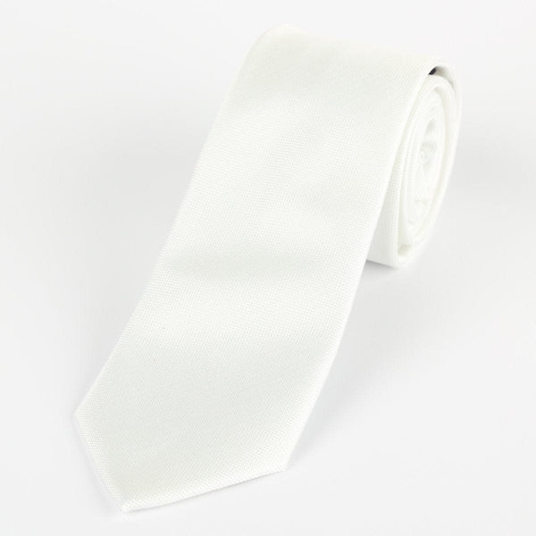 James Adelin Luxury Textured Weave Neck Tie in White