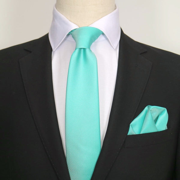 James Adelin Luxury Neck Tie in Aqua Textured Weave