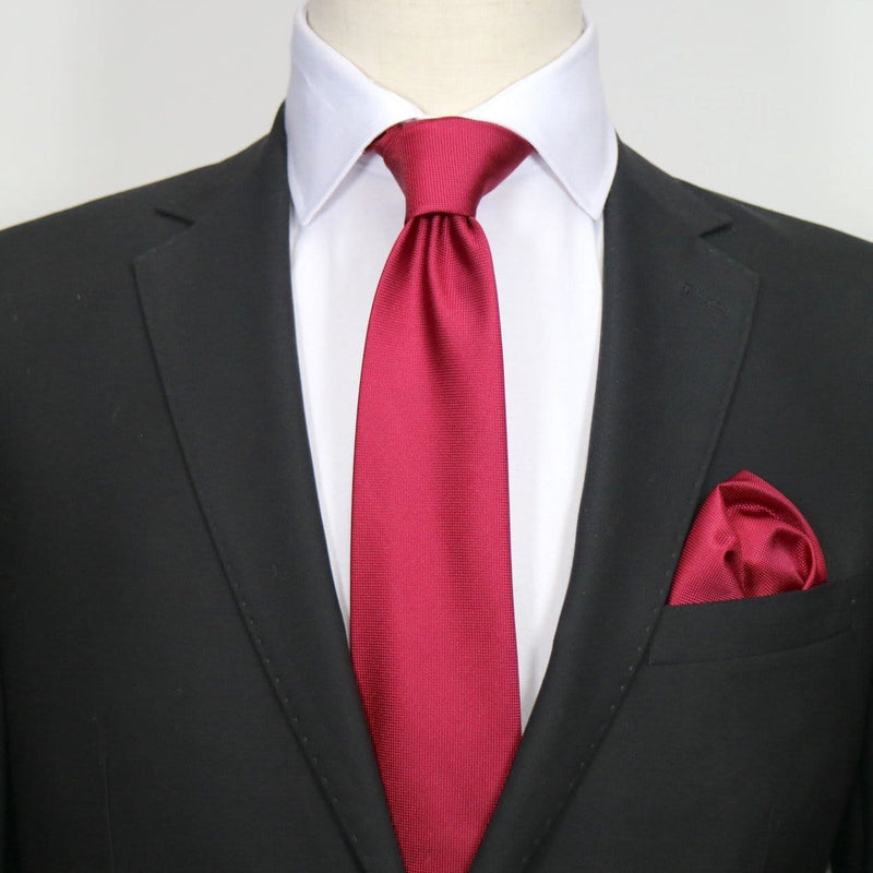 James Adelin Luxury Neck Tie in Burgundy Textured Weave