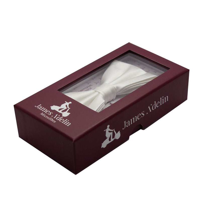 James Adelin Luxury Satin Weave Bow Tie in Off White