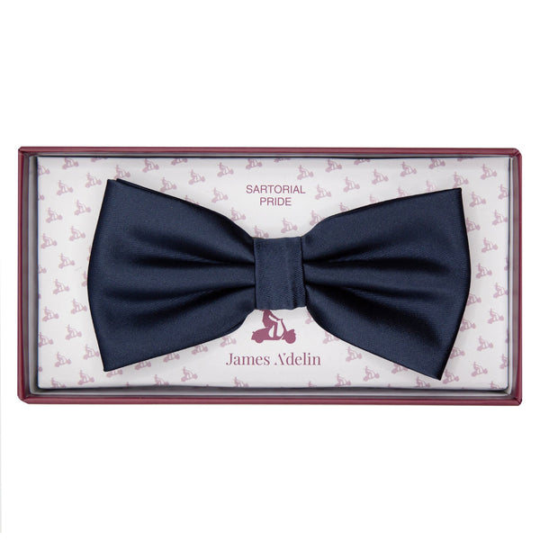 James Adelin Luxury Satin Weave Bow Tie in Navy
