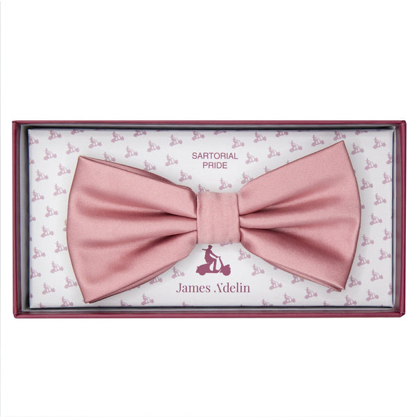 James Adelin Luxury Satin Weave Bow Tie in Blush Pink