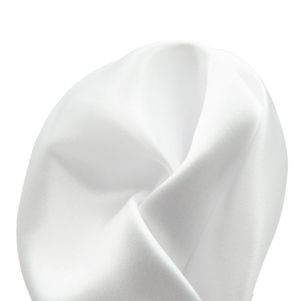 James Adelin Luxury Satin Weave Pocket Square in White