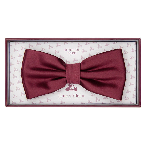 James Adelin Luxury Satin Weave Bow Tie in Burgundy