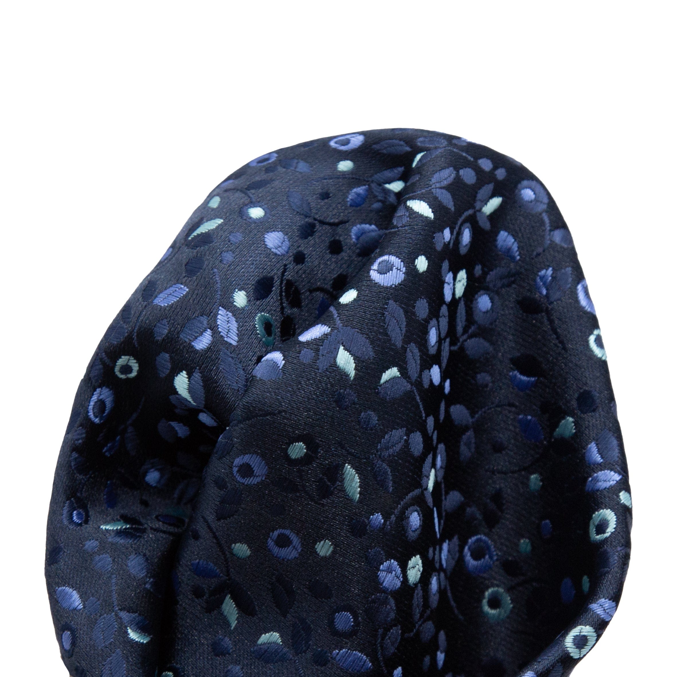 James Adelin Luxury Mini Floral Weave Pocket Square in Navy