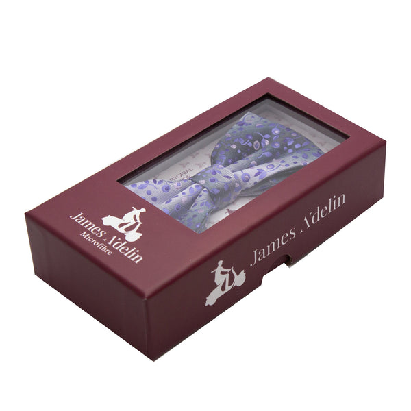 James Adelin Luxury Mini Floral Weave Bow Tie in Purple