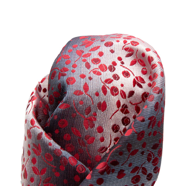 James Adelin Luxury Mini Floral Weave Pocket Square in Red