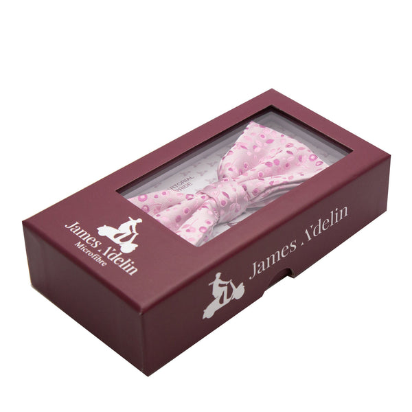 James Adelin Luxury Mini Floral Weave Bow Tie in Pink