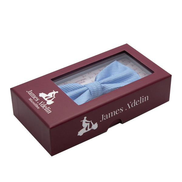 James Adelin Luxury Pin Dot Textured Weave Bow Tie in Blue
