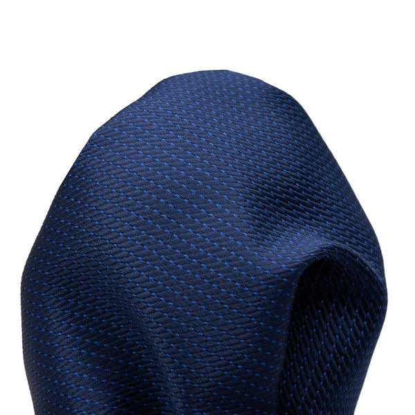James Adelin Luxury Pin Dot Textured Weave Pocket Square in Navy