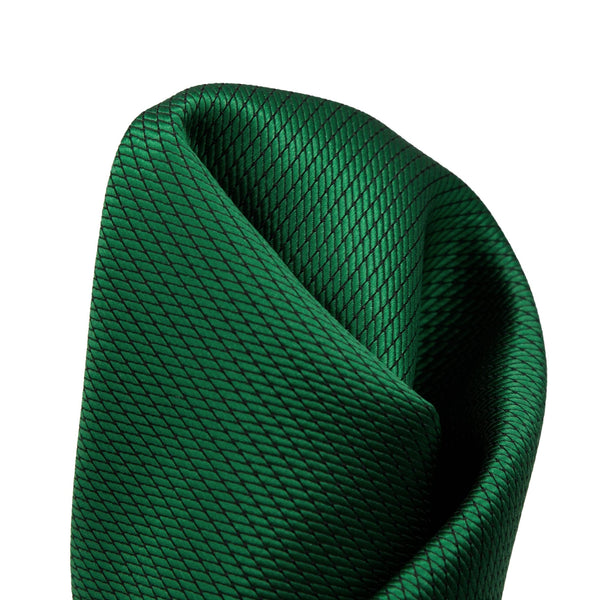 James Adelin Luxury Pin Dot Textured Weave Pocket Square in Green
