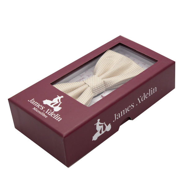 James Adelin Luxury Textured Weave Bow Tie in Beige