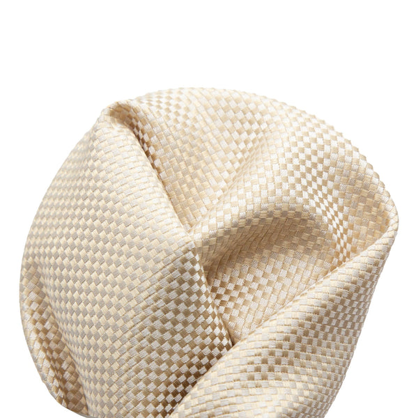 James Adelin Luxury Textured Weave Pocket Square in Beige