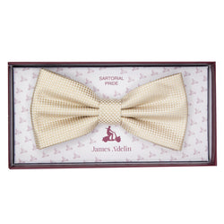 James Adelin Luxury Textured Weave Bow Tie in Beige